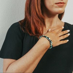 Turquoise and Black Zebra Onyx Bracelet